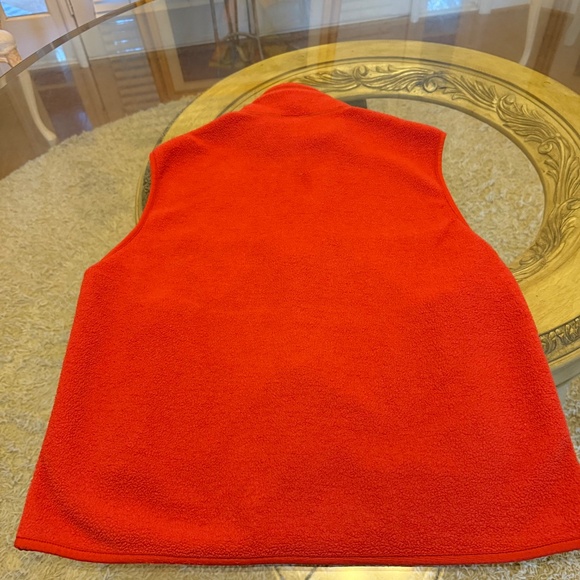 Vintage 90s Patagonia Synchilla Vest Mens L Orange Fleece Zip Up Jacket USA Made - Picture 3 of 8